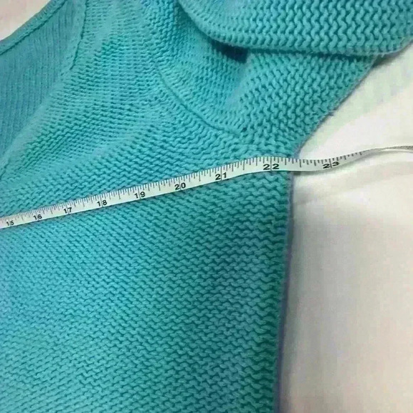 Lane Bryant turquoise blue v neck cotton sweater size 14 / 16 long sleeve knit - Picture 4 of 10